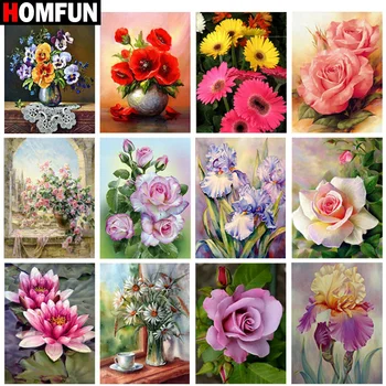 

HOMFUN 5D DIY Diamond Embroidery Full Display "Flower landscape" Diamond Painting Square/Round Rhinestones Decor Art