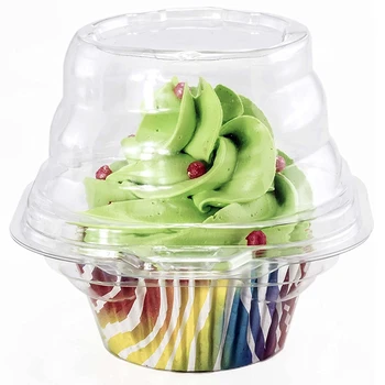 

Individual Cupcake Container Single Compartment Cupcake Stackable - Deep Dome - Clear Plastic (100)