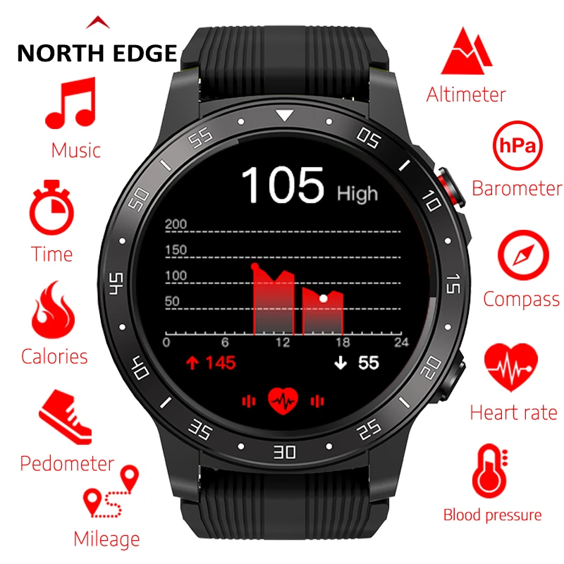 Northedge Gps Smart Watch Running Sport Gps Watch Phone Call Smartphone  Waterproof Heart Rate Compass Altitude Clock - Smart Watches - AliExpress