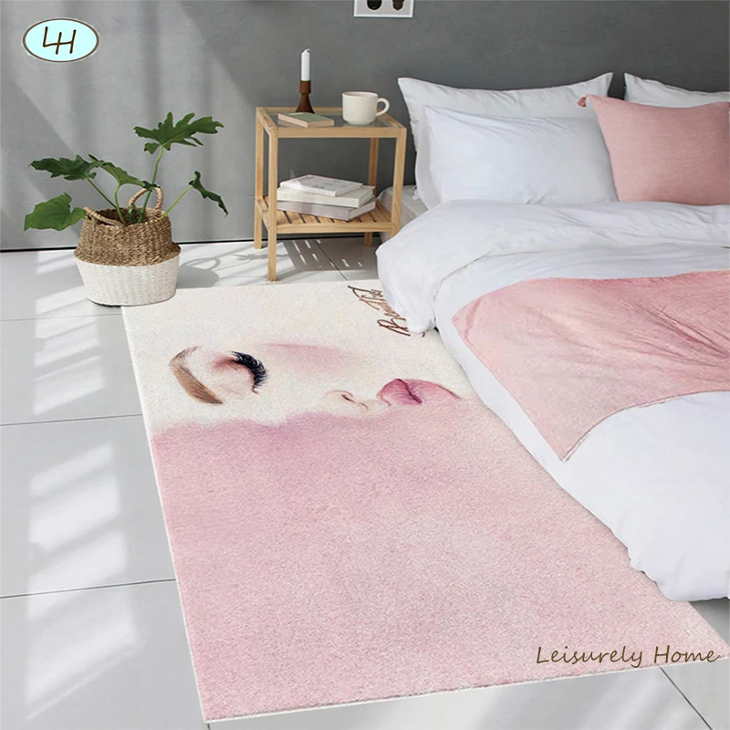 

Face Pattern Lamb Velvet Nordic Rug Carpet Bedside Living room Bedroom Coffee table Study Decorative Warming Room