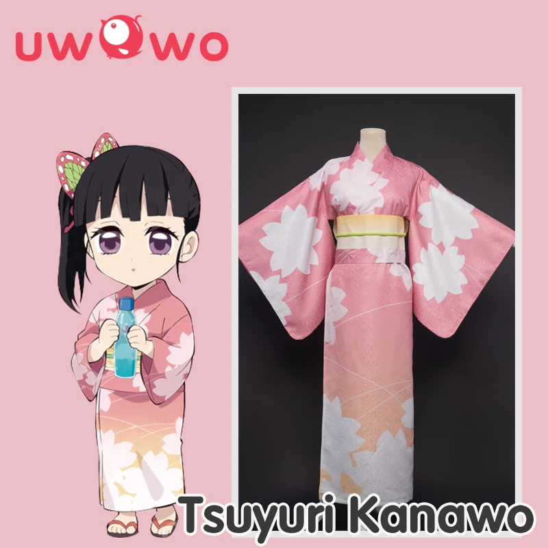 

Pre-sale Uwowo Anime Demon Slayer Tsuyuri Kanawo Cosplay Costume Summer Version Kimono Outfit for Women Pajamas Halloween