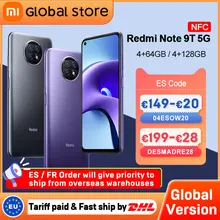 Xiaomi Dimensity 800U Redmi Note-9t 5G 64GB 4gbb LTE/5G/WCDMA/GSM NFC Adaptive Fast Charge