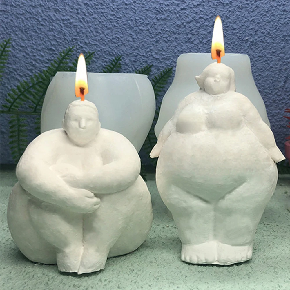 Sculpting & Forming art fat woman body shape aroma candle mold plaster