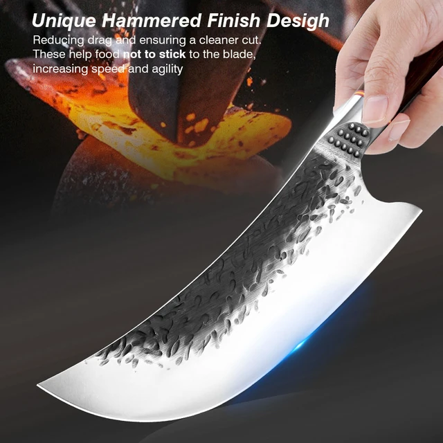 Household Slicing Knife Chef Kitchen Knife Household Multi-purpose Hammered  Wooden Handle For Meat Cutting Sharp Iron Knife Tool - Kitchen Knives -  AliExpress