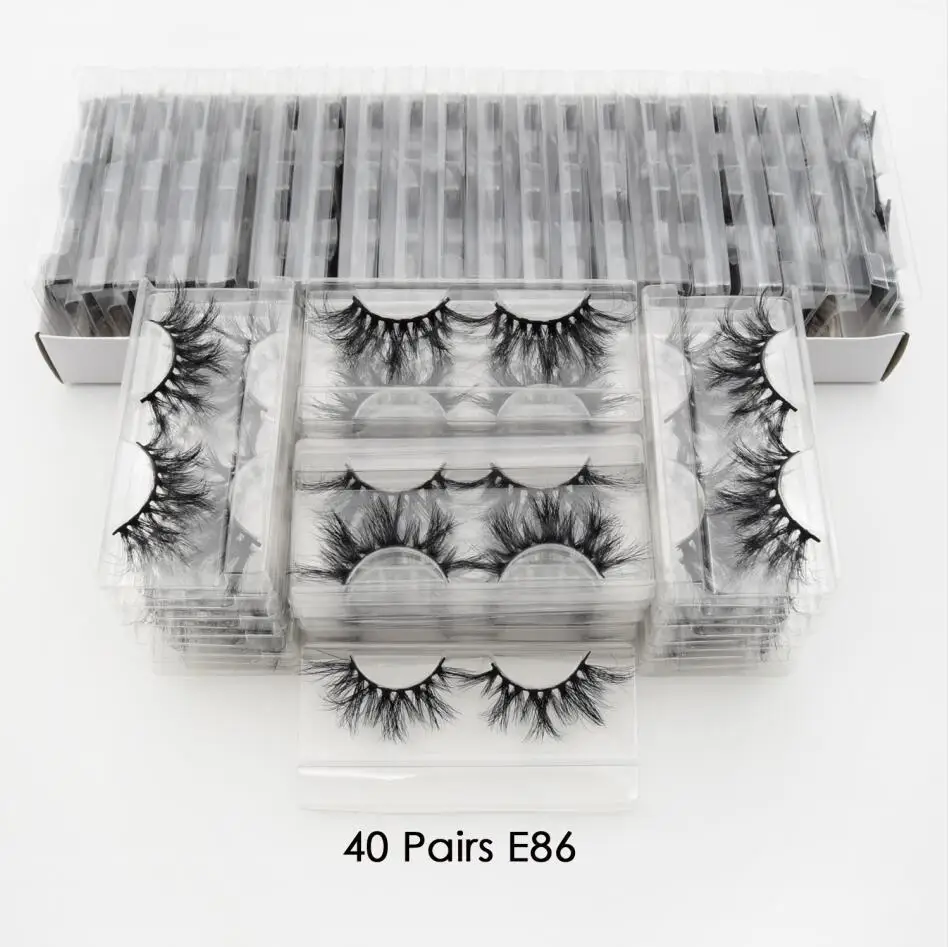 40 pairs E86 40 пар/лот visofree 25 мм ресницы Макияж 3d норковые ресницы безжалостные ручной драматические ресницы пушистые норковые ресницы E58 - Цвет: 40 pairs E86