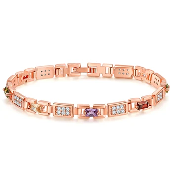

Bettyue Classic Style Geometry With Colorful AAA Cubic Zircon Small Stones Bracelet Elegant Ornament Female Party Gifts