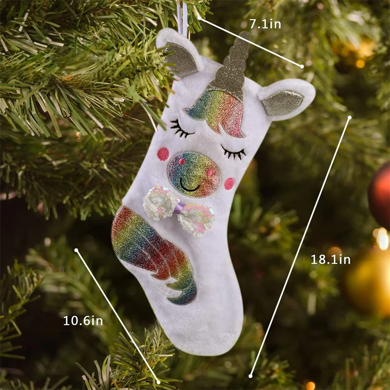 Sequined Unicorn Christmas Sock 3