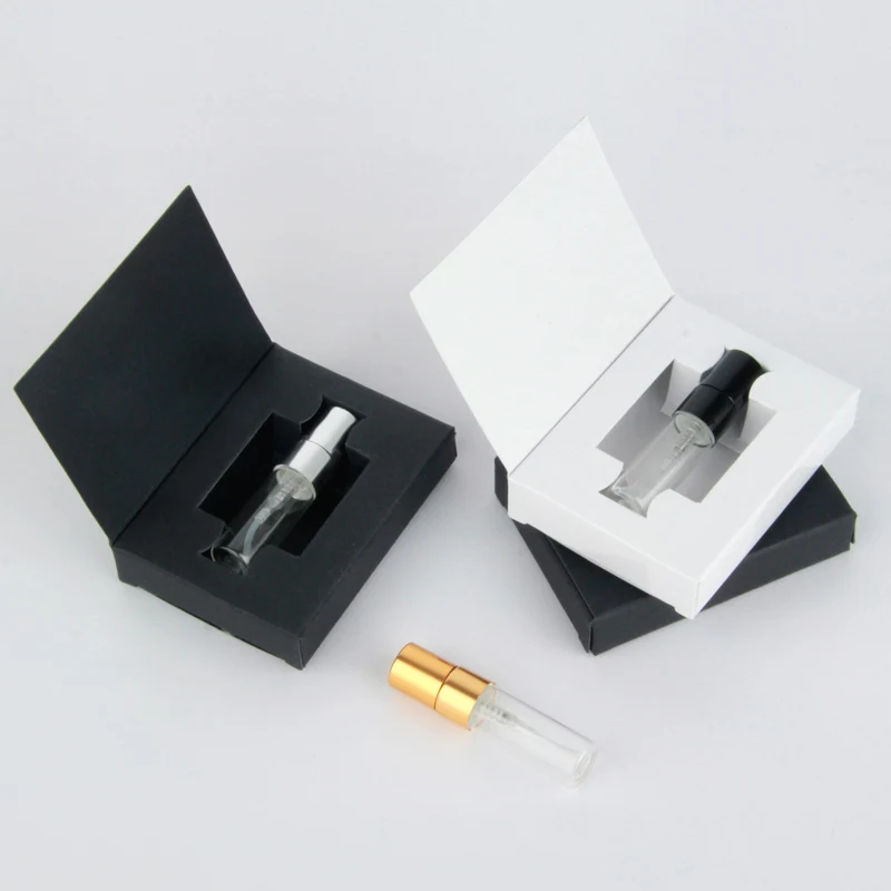 미니 향수 병, 분무기 및 유리 향수 병, 맞춤형 로고, 포장 상자, 50 개, 3ml
