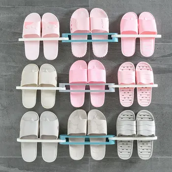 

3 In 1 Shoe Rack Home Storage Organization Punch-free Wall-mounted Bathroom Folding Shoe Rack Multifunctional Towel Storage Rack
