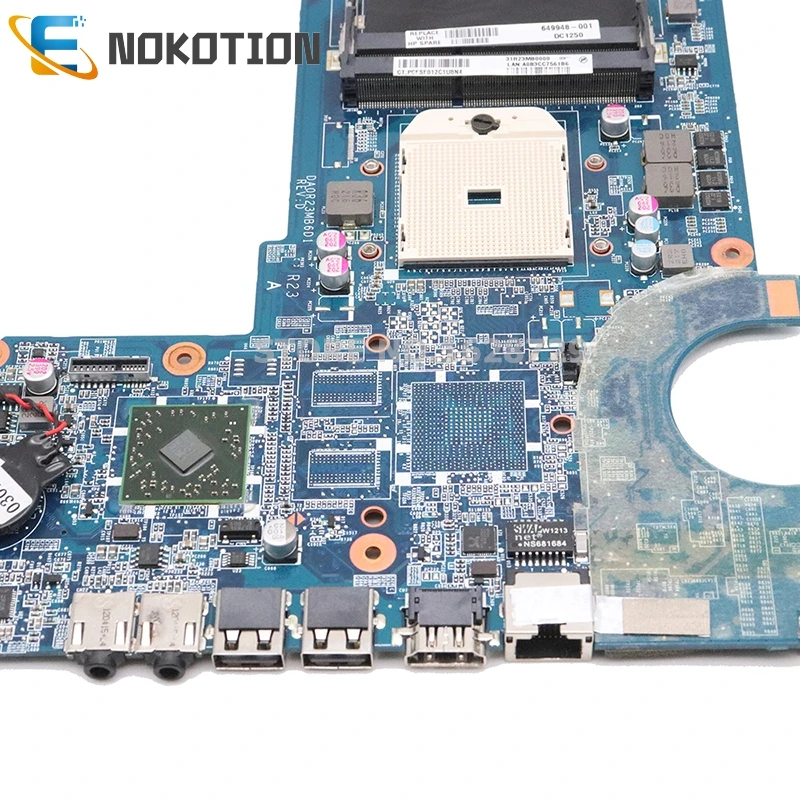 NOKOTION материнская плата для ноутбука hp Pavilion G6 G4 G7 Серии PN 649948-001 DA0R23MB6D1 DA0R23MB6D0 REV D DDR3 основная плата