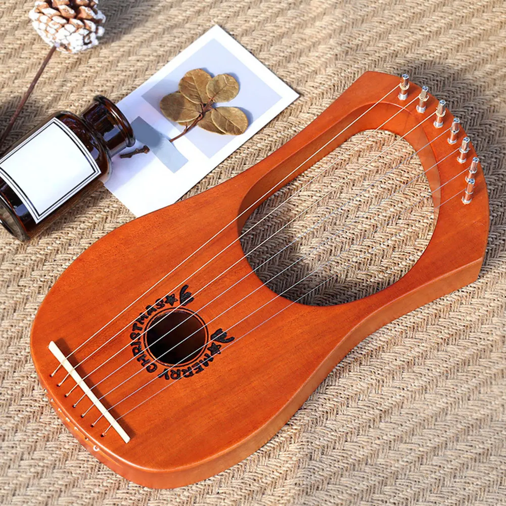 Развлечения детей Лира Арфы Профессиональный 7-String Деревянный инструмент Детские музыкальные компактная игрушка лесенка из дерева и веревки инструменты - Цвет: 4