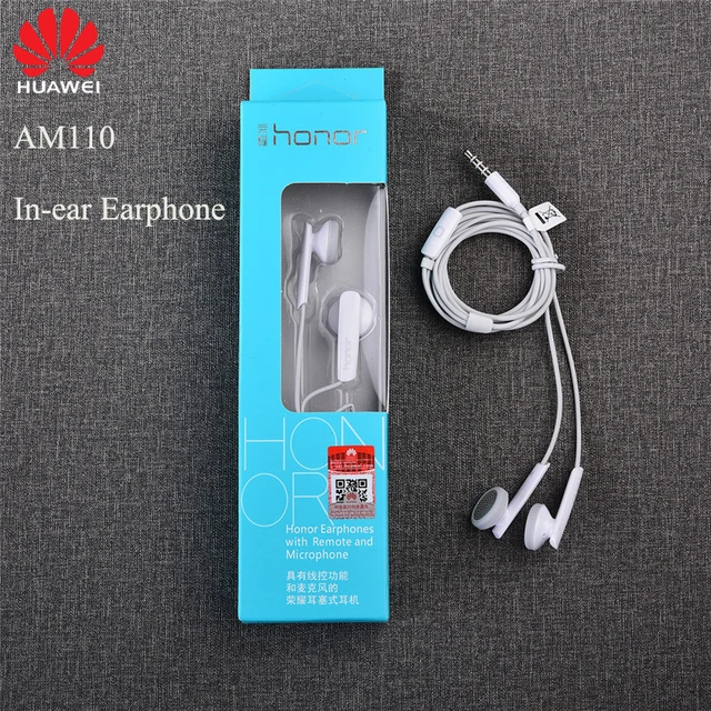 AM110 huawei honor earphone Original 3.5mm in-ear Wired sport headset with mic for huawei P7 P8 P9 lite Mate 30 7 8 Honor 4C 5C