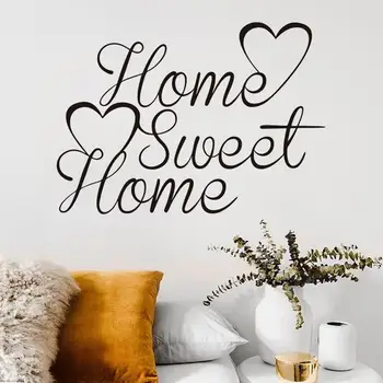 

Removable Home Sweet Home Pattern Wall Sticker Self-adhesive Mural Decal Home Living Room Background Decoration Posters