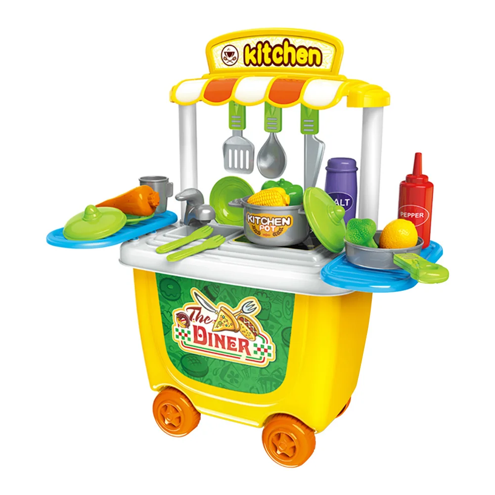 Набор игрушек для супермаркетов, кухонный игровой набор, пластиковая забавная тележка с колесом для малышей, ролевые игры, Образовательное моделирование мороженого