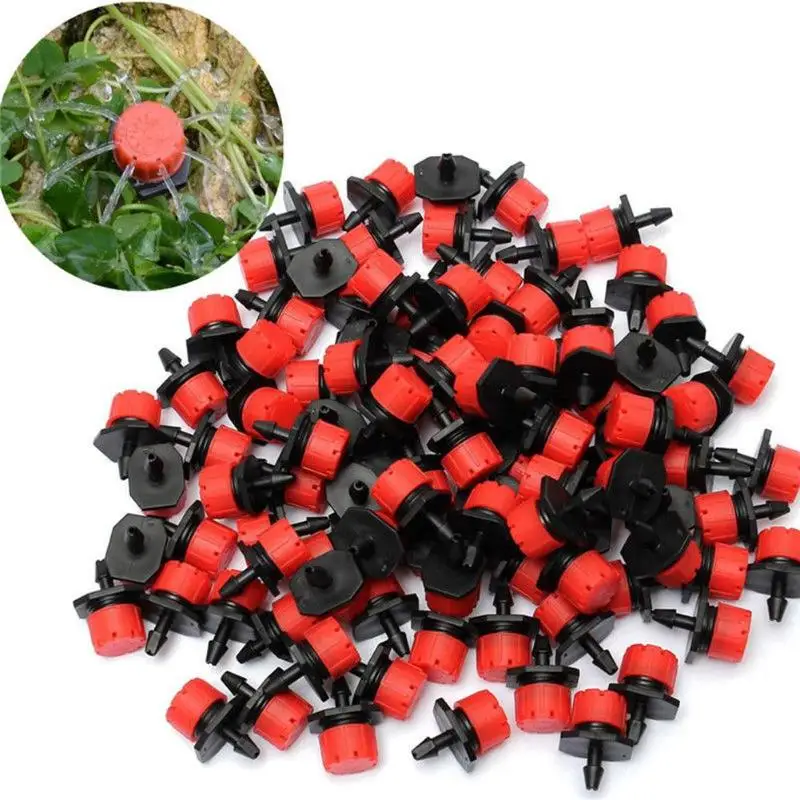 

100pcs 1/4 Inch Adjustable Micro Flow Dripper Drip Head Water Dropper