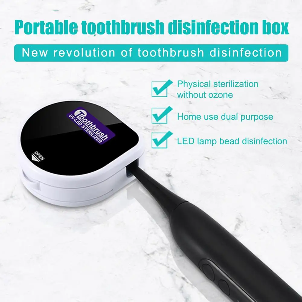 

UV-C Fashion Toothbrush Sterilizer Storage Holder Portable Lights, Sterilizer Bathroom 2 Colors Sanitizer Business Uv