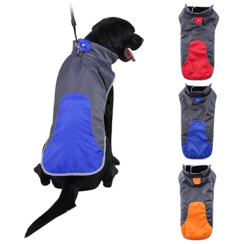 

Waterproof Dog Clothes Big Dog Patch-work Jacket Fleece Inner Layer Dog Pet Winter Warm Coat Vest Apparel For Medium Large Dogs