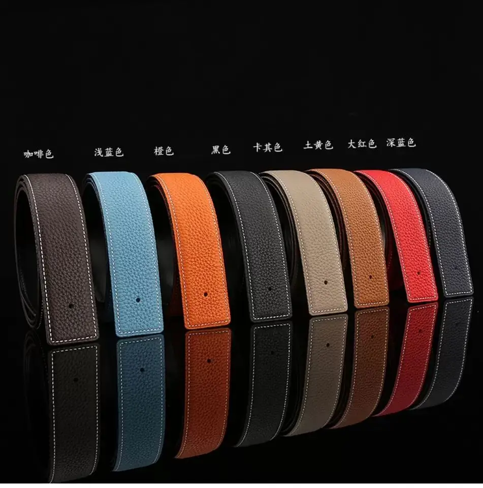 

One side lychee leather belt for men leather head layer without buckle pure belt body without buckle fashion belt belt belt