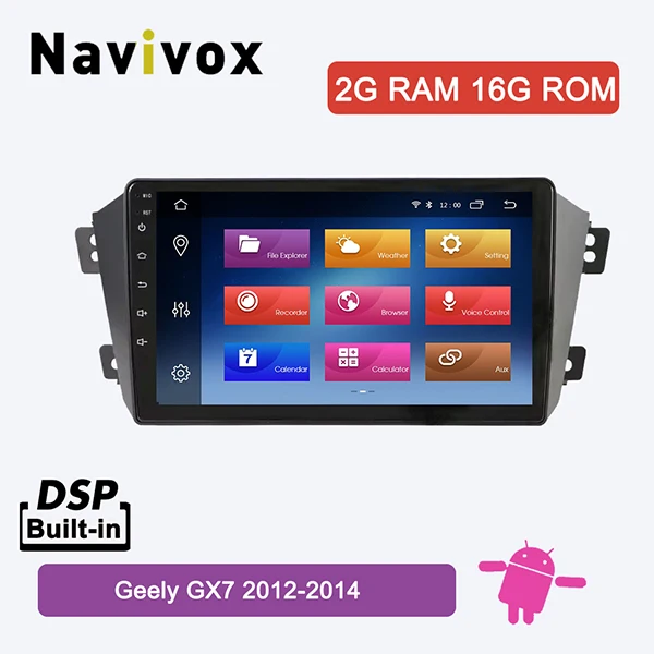 Navivox " Android 8,1 автомобильный Радио стерео Мультимедиа для Geely GX7 2012- Автомобильный dvd-плеер gps навигация bluetooth wifi - Цвет: 2G RAM 16G ROIM