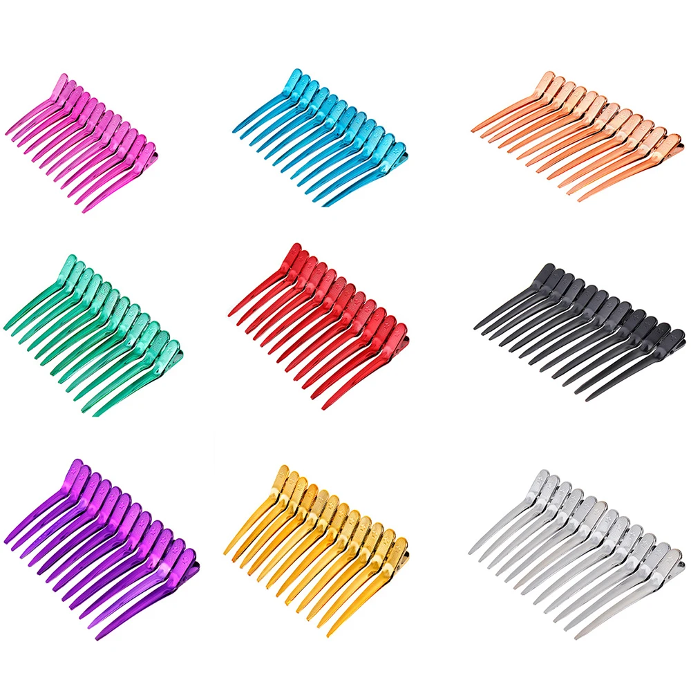 

12 pcs Large Alligator Hair Clips for Styling Salon Sectioning,Rust-Proof Durable Non-Slip Duckbill Metal Clips for Women 9 styl