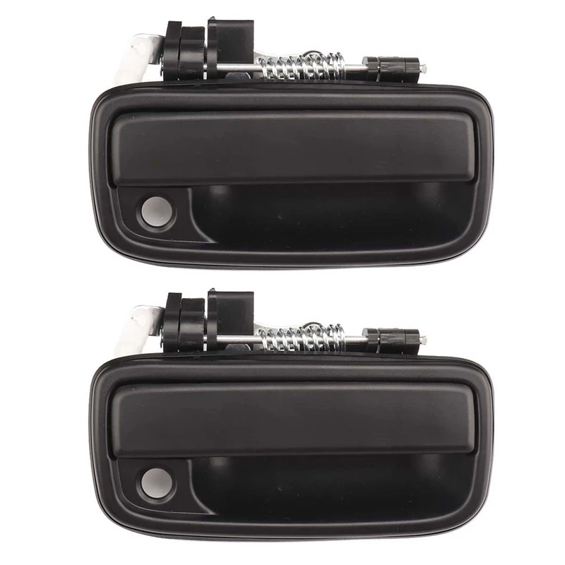 1 Pair Front Outside Door Handle Smooth Black for 95-04 Toyota Tacoma Pickup 69210-35070