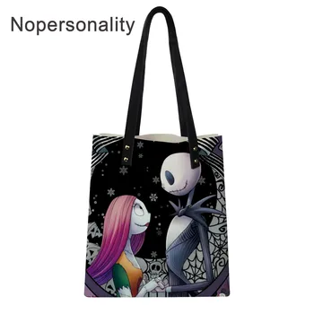 

Nopersonality Nightmare Before Christmas Women Casual Handbags Shoulder PU Tote Bag Portable Top-handle Bookbag for Teen Girls