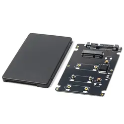 Mini Pcie mSATA SSD до 2,5 дюймов SATA3 адаптер карты с корпусом 7 мм Толщина Черный