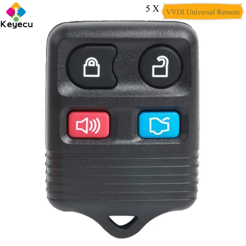 KEYECU 5 шт./лот XHORSE английская версия для Ford стиль универсальный дистанционный Автомобильный ключ с 4 кнопками-FOB для VVDI ключ инструмент VVDI2