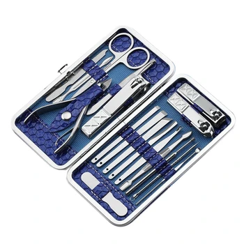

18 In 1 Stainless Steel Manicure Set Professional Nail Clipper Finger Plier Nails Art Beauty Tools Scissors Knife Best Gift -02
