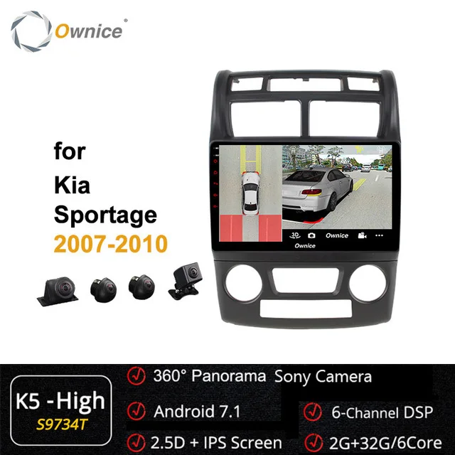 Ownice Восьмиядерный 64G rom Android 9 автомобильный dvd gps радио плеер 360 панорама DSP DVR 4G LTE SPDIF для KIA Sportage 2007 2008-2010 - Цвет: K5-High