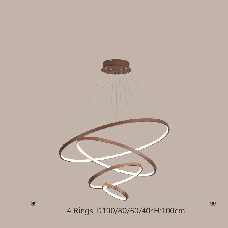 4Rings 100 80 60 40 Минимализм, креативные DIY современные люстры для гостиной, столовой, домашний светильник, led люстра, подвесной кухонный светильник, светильники - Цвет абажура: 4Rings 100 80 60 40