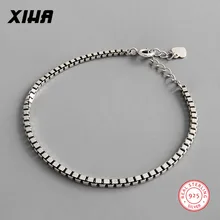 Винтажная 925 пробы Серебряная цепочка браслеты для женщин мужчин Роскошные Бохо персонализированные ручной работы женский браслет на запястье