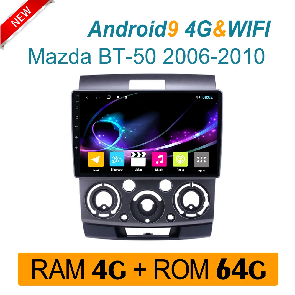 RAM4G для Ford everest 2006 2010 mazda bt 50 DVD видео аудио плеер ROM64G головное устройство dsp carplay