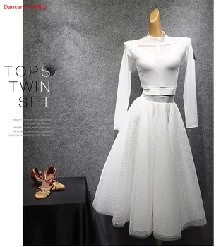 

Modern Dance Skirt Women's New Net Gown Puff Skirt Modern Performance Skirt Multi-layer Gauze Skirt Latin Dance Set