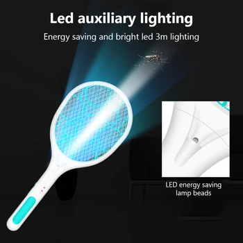 

Electric Hand Held Bug Zapper Insect Fly Swatter Racket Portable Mosquitos Killer Pest Control For Bedroom Outdoor