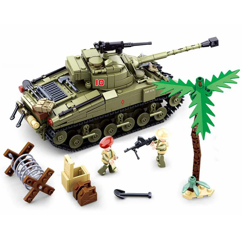 Мировая война 2 WW2 солдат М4 Шерман средний танк бронированный автомобиль военный спецназ армии строительные блоки Фигурки игрушки в подарок на день рождения