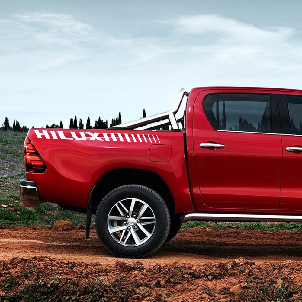 2 шт. автомобильные боковые полосы наклейки для Toyota Hilux Revo Vigo ремни багажника