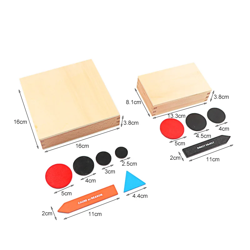 Baby Toy Montessori Language Wooden Toys Sentence Analysis 1st 2nd Set 4 Boxes Early Childhood Education Preschool Training Gift 6