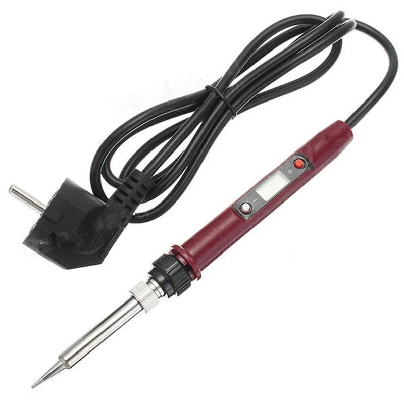 

936H 80W 220V LCD Digital Thermostat Adjustable Lead Free Electric Soldering Iron Mini Soldering Station EU Plug(Red)