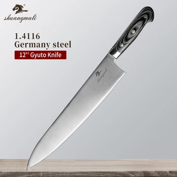 

12 Inch Utility Cooking Cleaver Knife Germany 1.4116 Stainless Steel Kitchen Cleaver Knives Sharp Chef Slicing Gyuto Knife