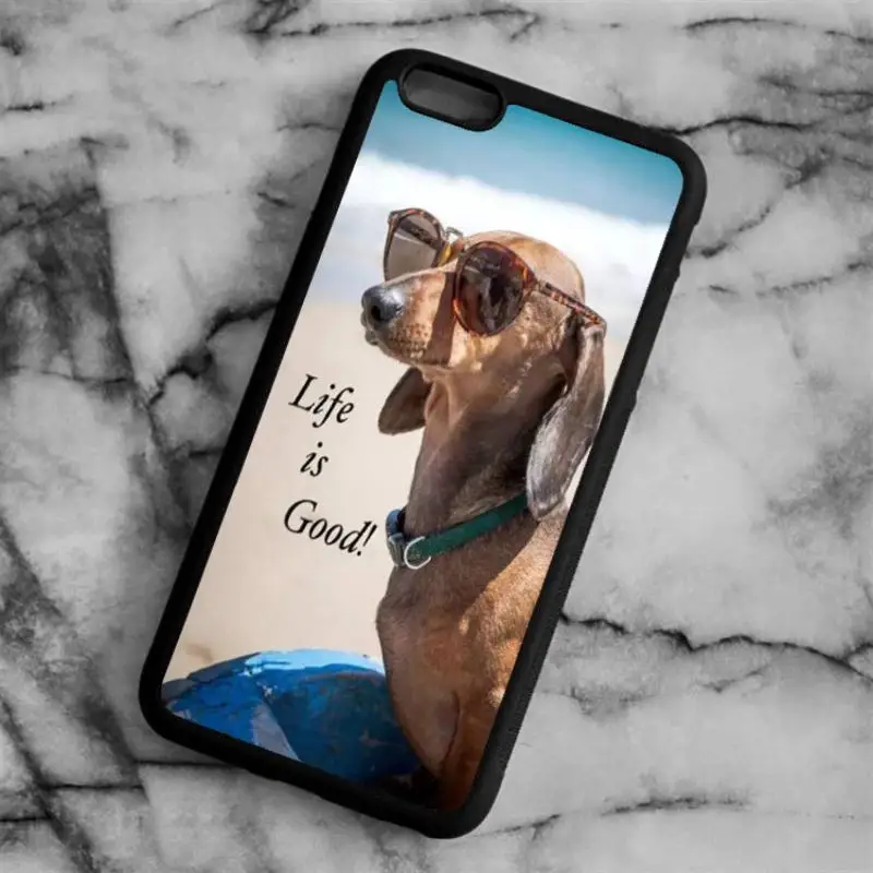 Чехол для телефона KETAOTAO Daschund с изображением колбасы собаки и животных для iPhone 4S 5C SE 5 5S 6 6 s 7 8 Plus X чехол из мягкого ТПУ резины силикона - Цвет: Темно-серый
