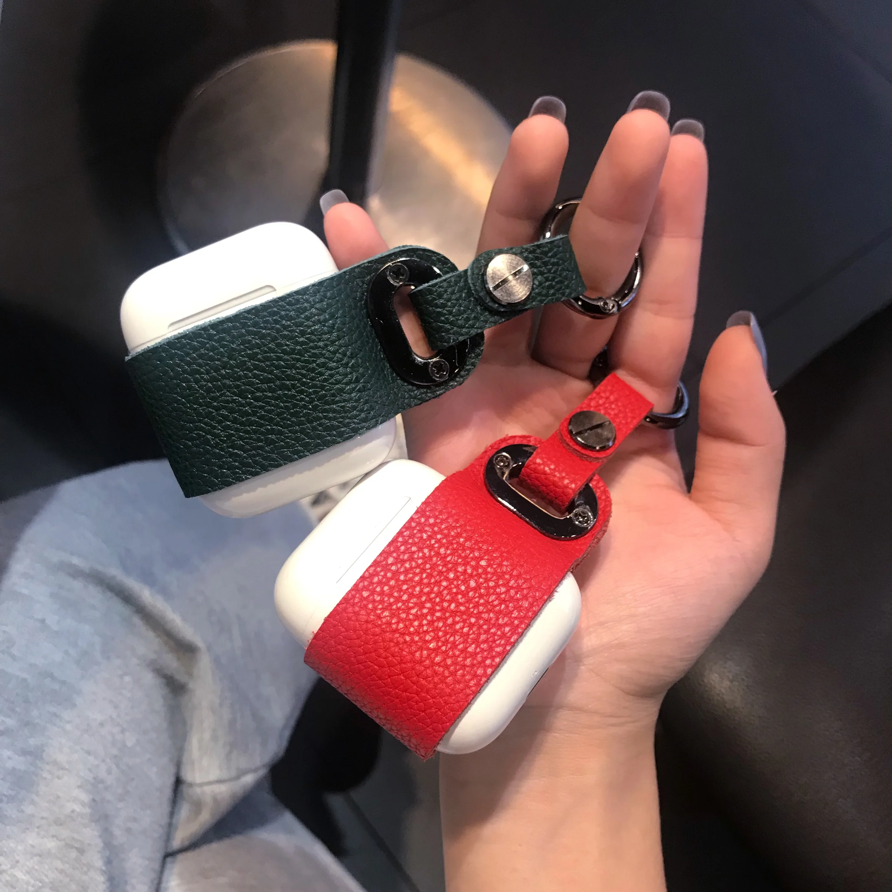 Для Airpods Bluetooth Крышка для wi-fi-модуля кожаный чехол для наушников Apple наушники Air Pods зарядная коробка милый мультфильм ремень