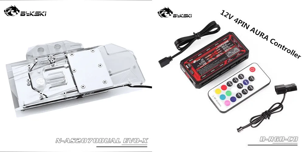 Block 12V Controller Bykski полный охват RGB/A-RGB GPU водный блок для VGA ASUS DUAL RTX2070 O8G EVO видеокарта N-AS2070DUAL EVO-X - Цвет лезвия: Block 12V Controller