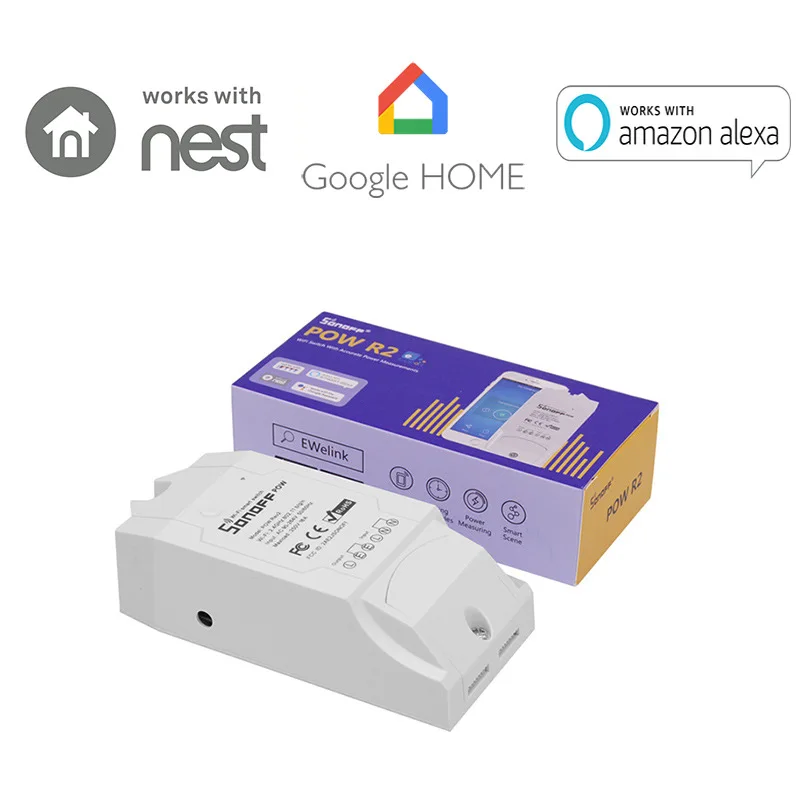 Смарт-контроллер SONOFF POW R2 с Wi-Fi контроллер монитором энергопотребления в режиме