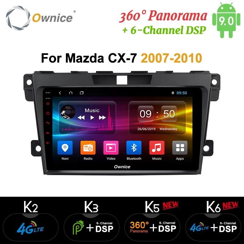 Ownice 2 Din 360 Panorama Optical Android 9.0 K3 K5 K6 for Mazda cx-7 CX 7 CX7 Car DVD Player Octa Core GPS Navigation 4G DSP | Автомобили