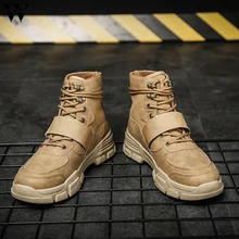Новинка; мужская повседневная обувь; Мужская обувь; модные ботинки; теплые рабочие ботинки; мужские дезерты; обувь с высоким берцем