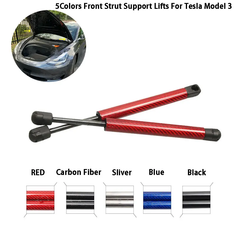 

For Tesla Model 3 2017 2018 2019 A Pair Hood Bonnet Front Strut Support Lifts 5 Colors
