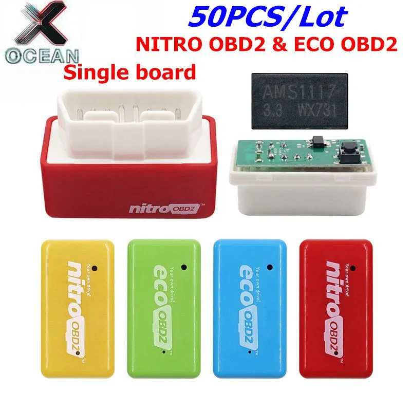 50 шт. Nitro & Eco OBD2 разъем и драйвер чип Тюнинг интерфейса коробки