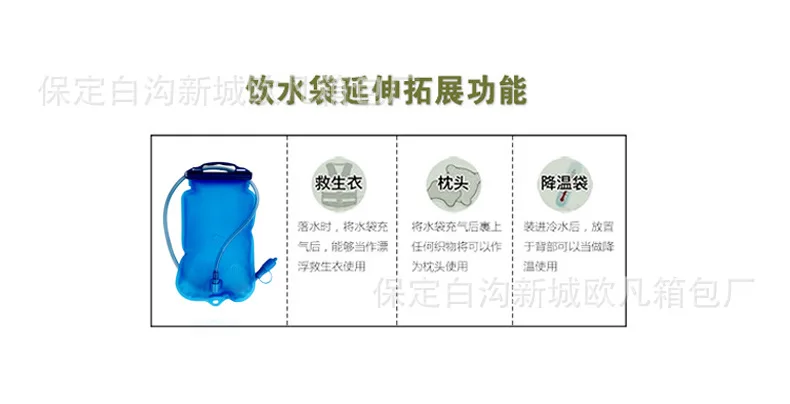 Cross Border for 1L-2L Eva Straw Water Bag Kettle Outdoor Riding Drinking Bag Off-road Running Backpack Water Bag