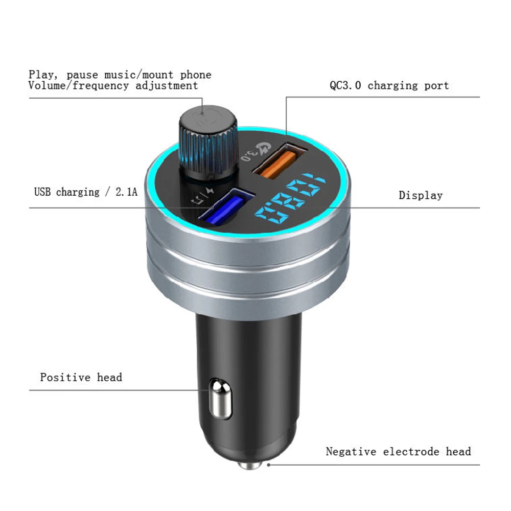 JINSERTA QC3.0 быстрое зарядное устройство FM модулятор Bluetooth автомобильный комплект MP3 плеер стерео аудио приемник USB флеш-накопитель воспроизведение музыки